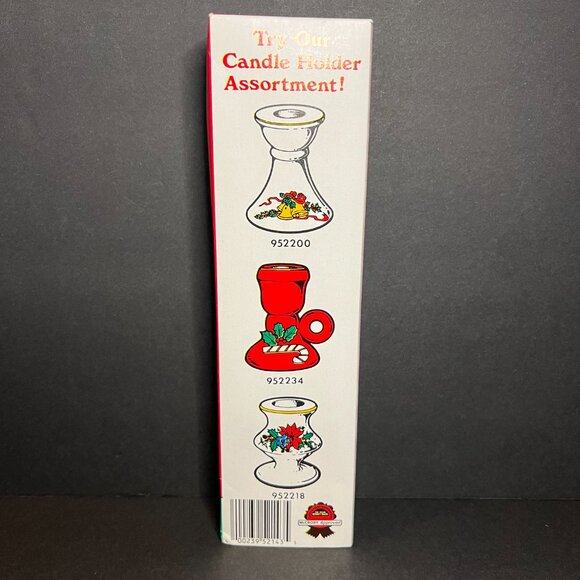 Vintage 1989 YDC Set of 2 Red Christmas Seasonal Novelty Bear 10" Taper Candles - Picture 5 of 7